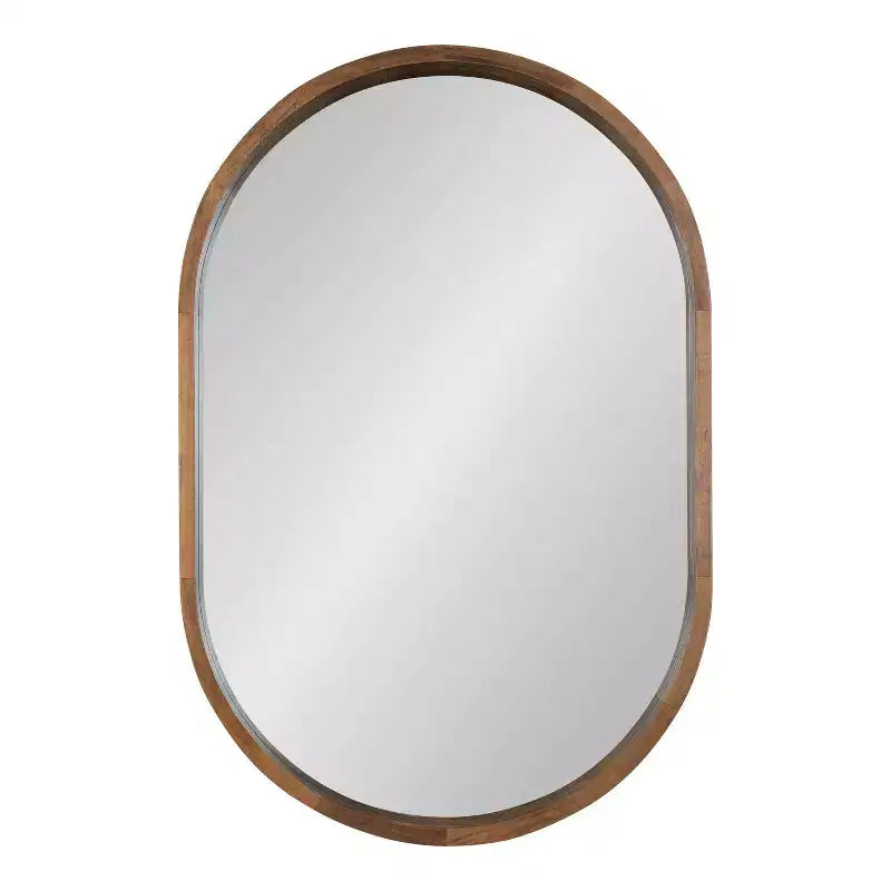 Specchio da parete a capsula Hutton con cornice in legno 24 x 36 - Kate & Laurel All Things Decor