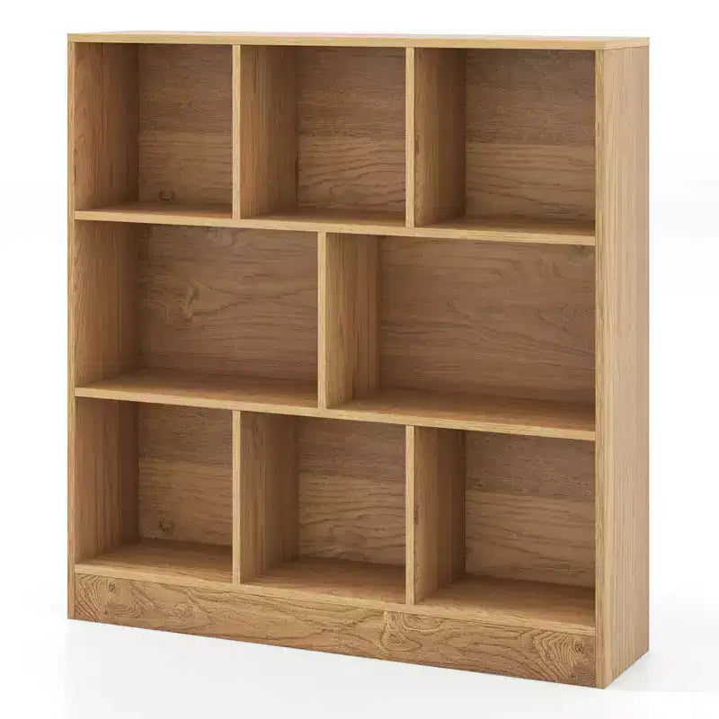 Costway Scaffale a 8 Cubi, Organizzatore di Giocattoli in Legno 41 per Bambini, Libreria Naturale/Bianco