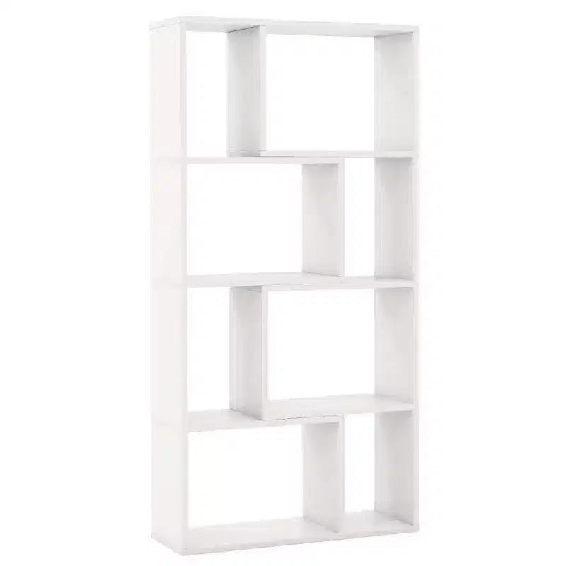 Costway Scaffale Geometrico da 48 pollici con 8 Cubi, Dispositivi Anti-ribaltamento, Bianco/Naturale/Grigio