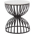 Tissaia Round Accent Table - ACC4616A - White Marble/Black - Safavieh