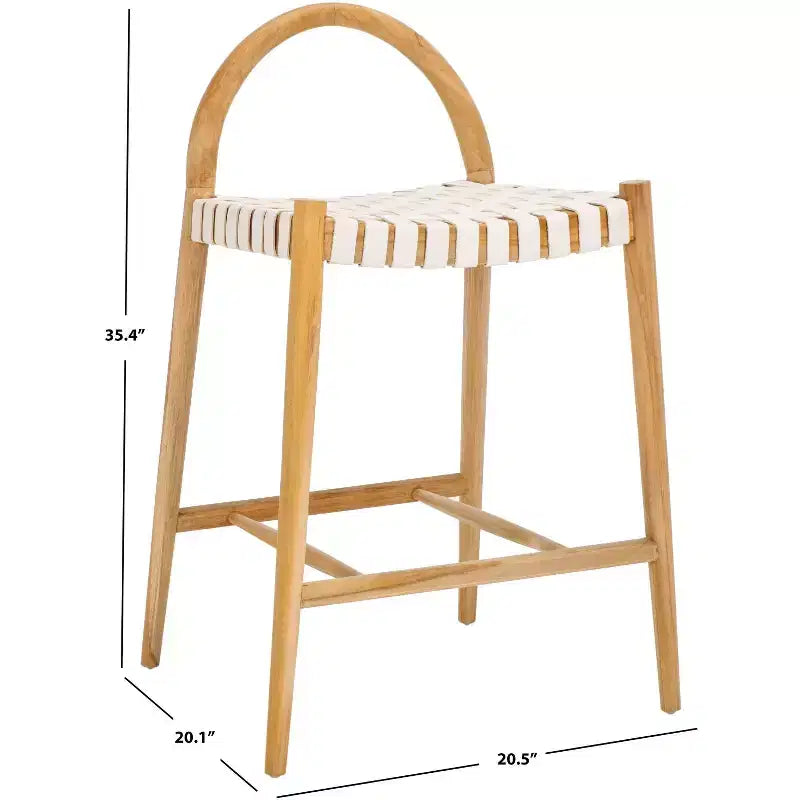 Sgabello da bancone Rhyan - BST1203A - Bianco/Naturale - Safavieh