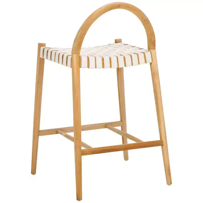 Sgabello da bancone Rhyan - BST1203A - Bianco/Naturale - Safavieh