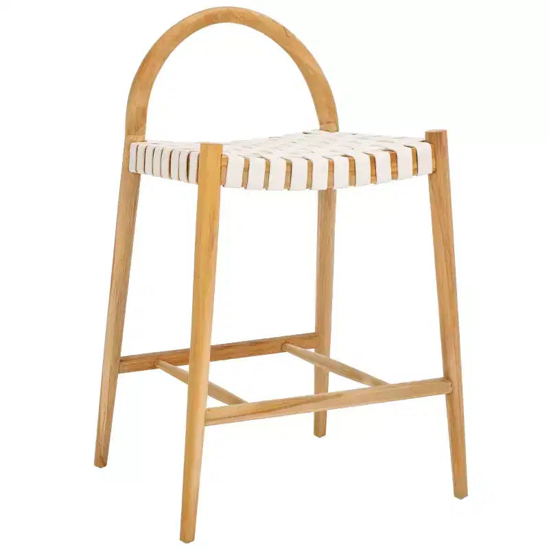 Sgabello da bancone Rhyan - BST1203A - Bianco/Naturale - Safavieh