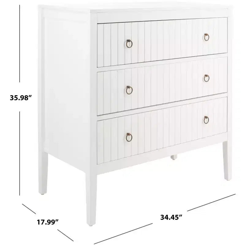 Cassettiera a 3 cassetti Tegan - CHS5001 - Bianco - Safavieh