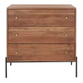 Dowling 3 Drawer Chest - CHS9002 - Brown/Black - Safavieh