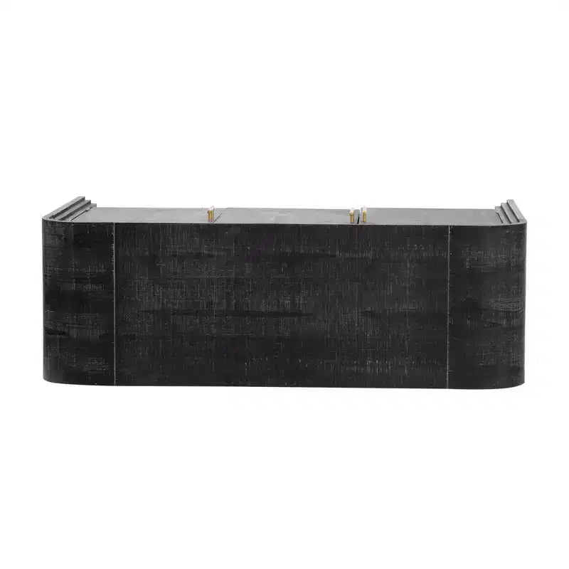 Mobile credenza retrò da 47,2W, mobiletto contenitore curvo e minimalista con maniglie dorate e divisori regolabili 4B -ModernLuxe