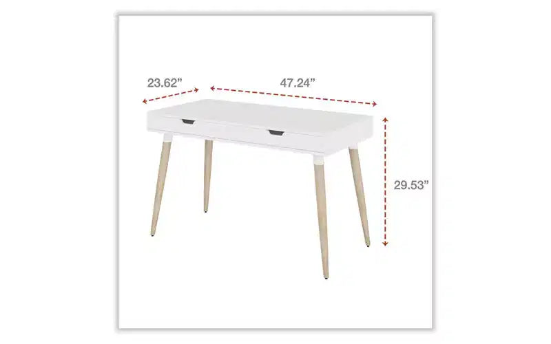 Scrivania Scandinavian Workspace by Alera, 47,24 x 23,62 x 29,53, bianco/legno beige