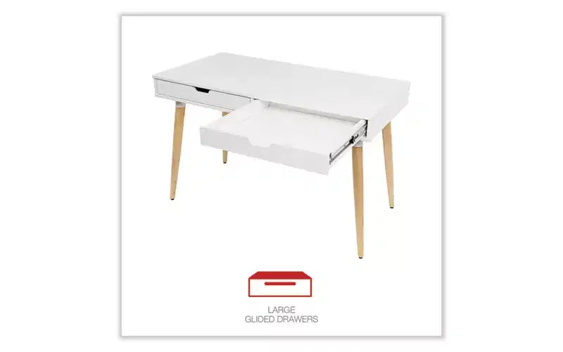 Scrivania Scandinavian Workspace by Alera, 47,24 x 23,62 x 29,53, bianco/legno beige