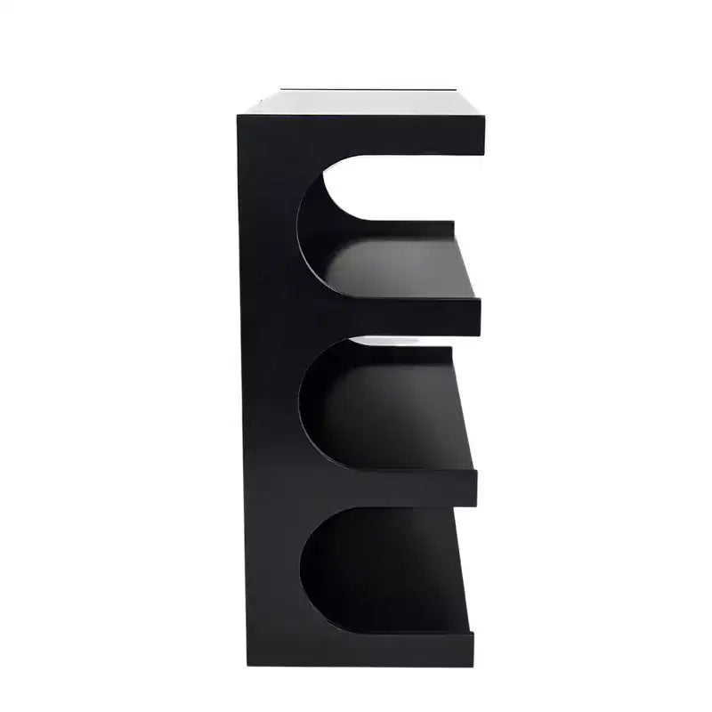 Tavolino da caffè libreria a 4 ripiani, mobile creativo multifunzione, espositore a terra per libri, scaffali organizer minimalisti, nero, 36 pollici