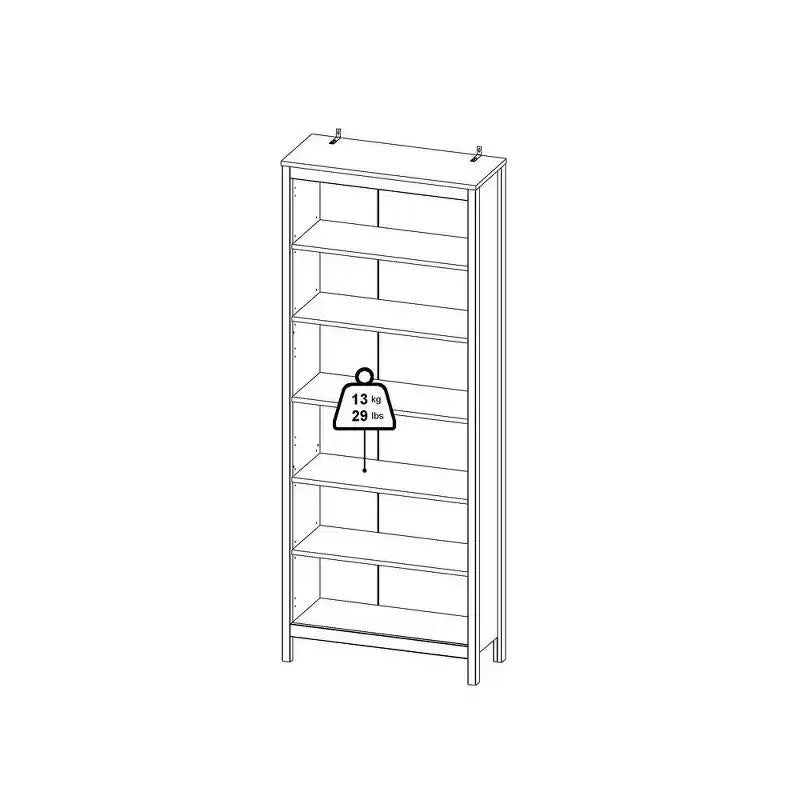 Tvilum, Libreria Regolabile a 6 Ripiani Madrid, Scaffale Aperto per Ufficio Domestico, Bianco
