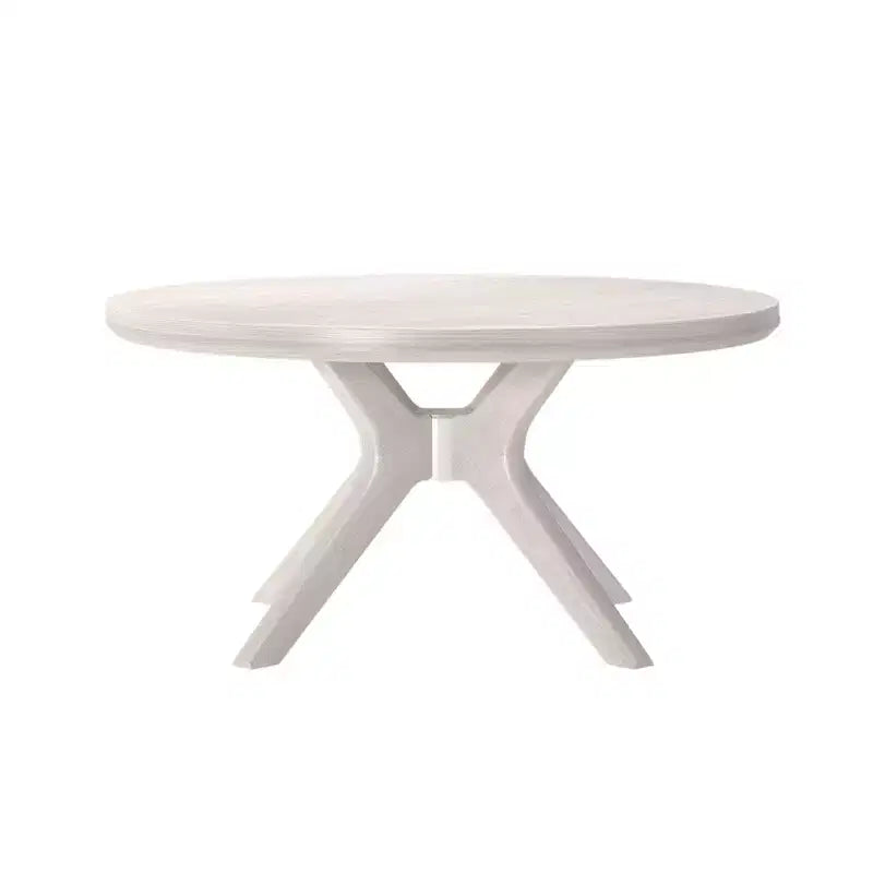 Tavolino rotondo Plank+Beam con gambe incrociate in legno massello, 91 cm, per soggiorno