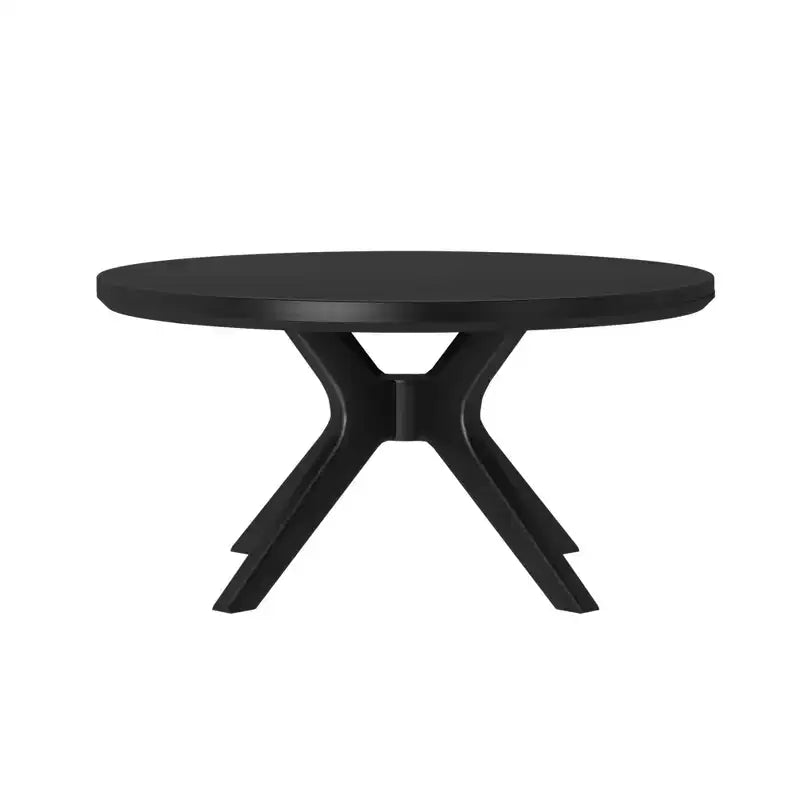 Tavolino rotondo Plank+Beam con gambe incrociate in legno massello, 91 cm, per soggiorno