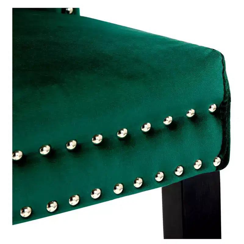 WestinTrends Sedie da Pranzo Imbottite in Velluto con Bottoni (Set da 4), Velluto Verde Scuro