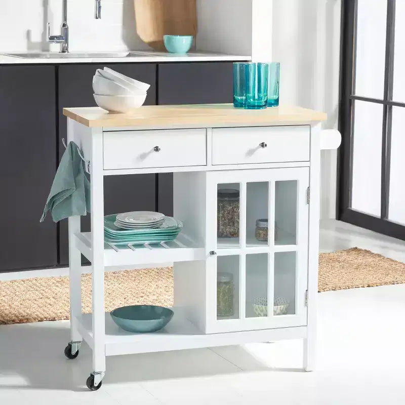 Carrello Locklyn 1 anta 2 cassetti 2 ripiani - KCH8703 - Safavieh