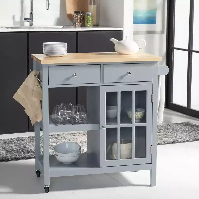 Carrello Locklyn 1 anta 2 cassetti 2 ripiani - KCH8703 - Safavieh