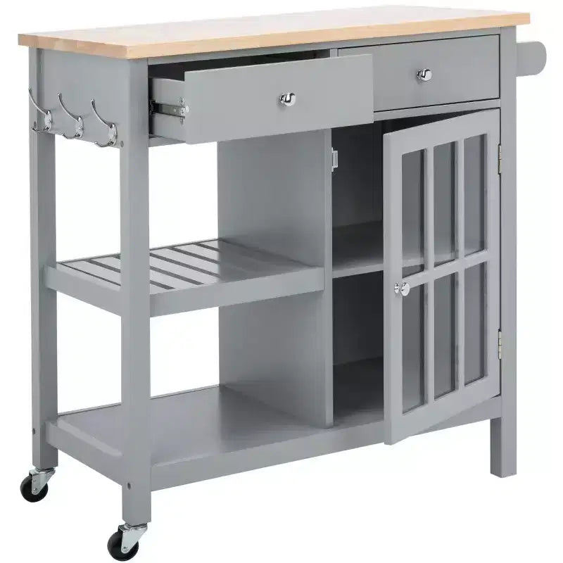 Carrello Locklyn 1 anta 2 cassetti 2 ripiani - KCH8703 - Safavieh