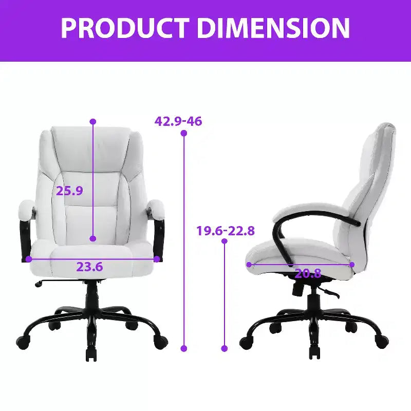 Sedia da ufficio da massaggio FDW con capacità di carico di 227 kg, con supporto lombare, braccioli regolabili, funzione girevole, pelle PU
