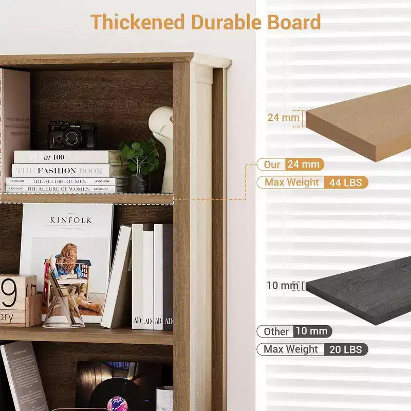 Librerie e Scaffali Rustici con Ante, Libreria-Scaffale a 5 Ripiani, Scaffali in Legno