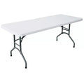 Peakform Multipurpose Banquet Table Lightweight Folding Durable Desk with Secure Base for Indoor and Outdoor Events, 6 Foot, White