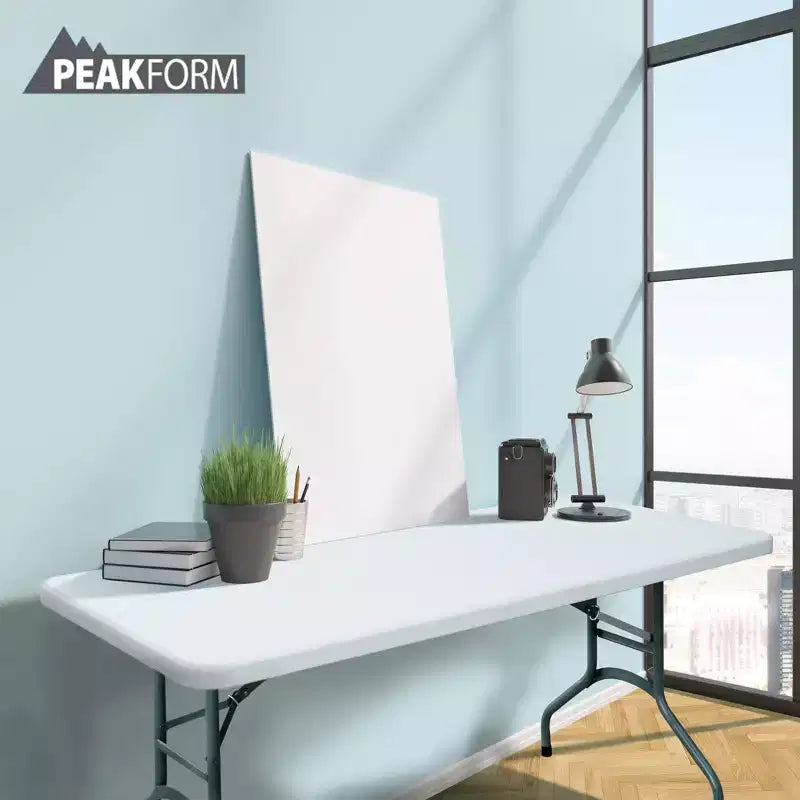 Tavolo Pieghevole Multiuso Peakform, Leggero e Resistente, con Base Stabile per Eventi Interni ed Esterni, 180 cm, Bianco