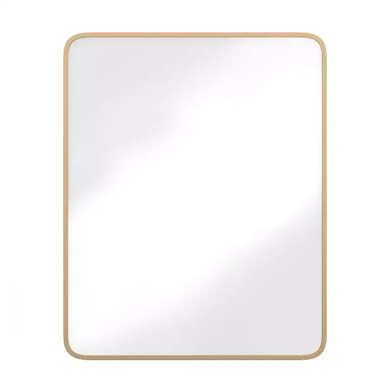 Flash Furniture Jolie Pensile da bagno a incasso con specchio smussato arrotondato e cornice in metallo reversibile