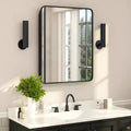 Flash Furniture Jolie Pensile da bagno a incasso con specchio smussato arrotondato e cornice in metallo reversibile
