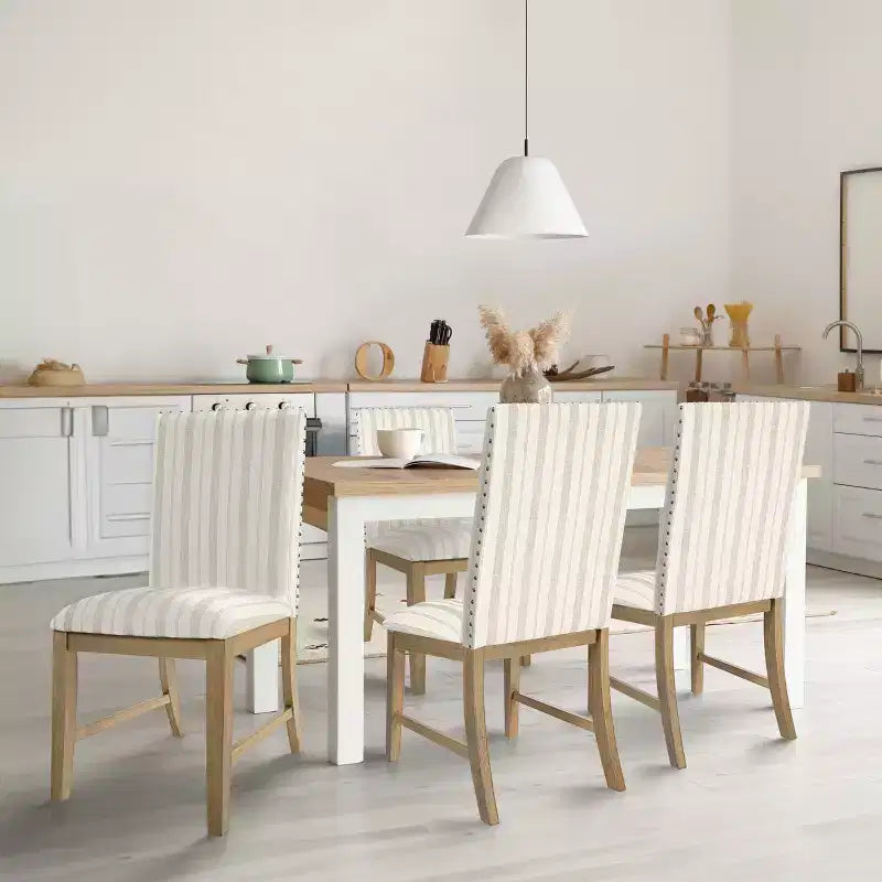 HomePop Set di 2 sedie da pranzo imbottite in legno con grembiule, struttura in compensato, capacità 136 kg