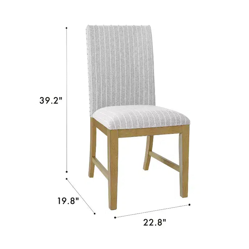 HomePop Set di 2 sedie da pranzo imbottite in legno con grembiule, struttura in compensato, capacità 136 kg