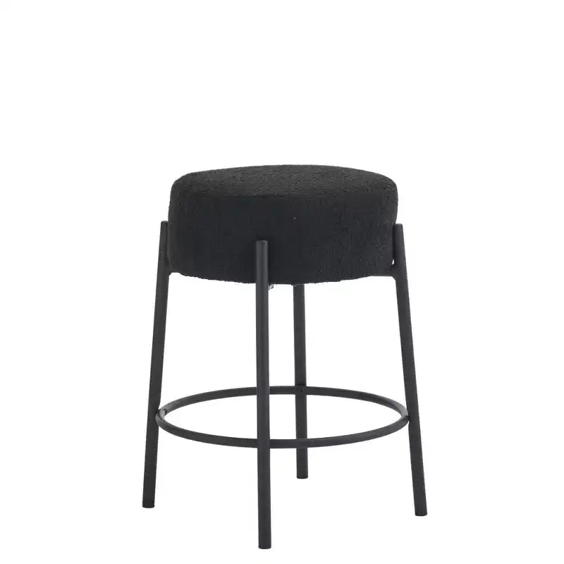 HOMLUX 24 Set di 2 sgabelli da bar rotondi, sedie da pranzo per cucina altezza bancone bianco/nero