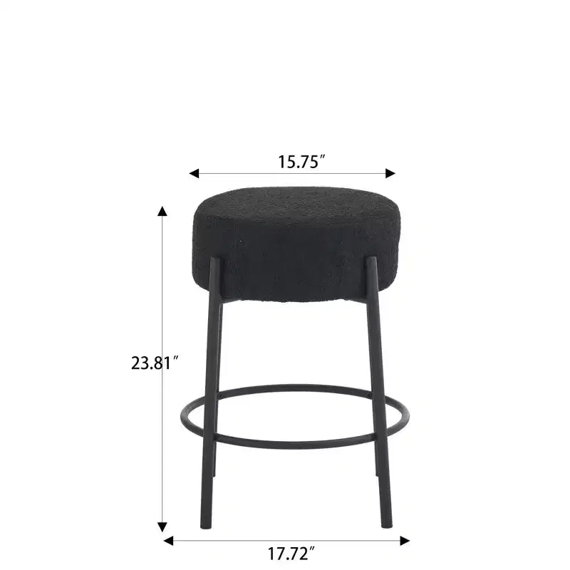 HOMLUX 24 Set di 2 sgabelli da bar rotondi, sedie da pranzo per cucina altezza bancone bianco/nero