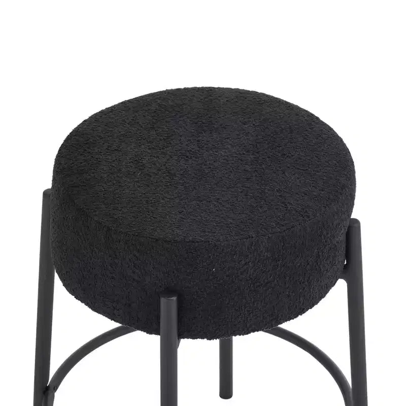 HOMLUX 24 Set di 2 sgabelli da bar rotondi, sedie da pranzo per cucina altezza bancone bianco/nero