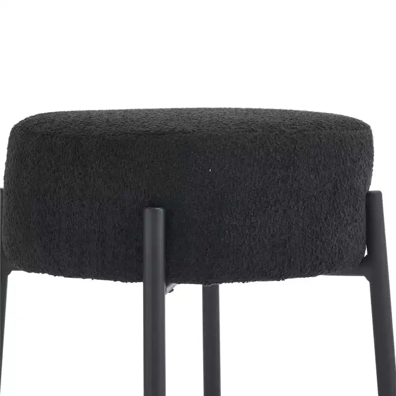 HOMLUX 24 Set di 2 sgabelli da bar rotondi, sedie da pranzo per cucina altezza bancone bianco/nero