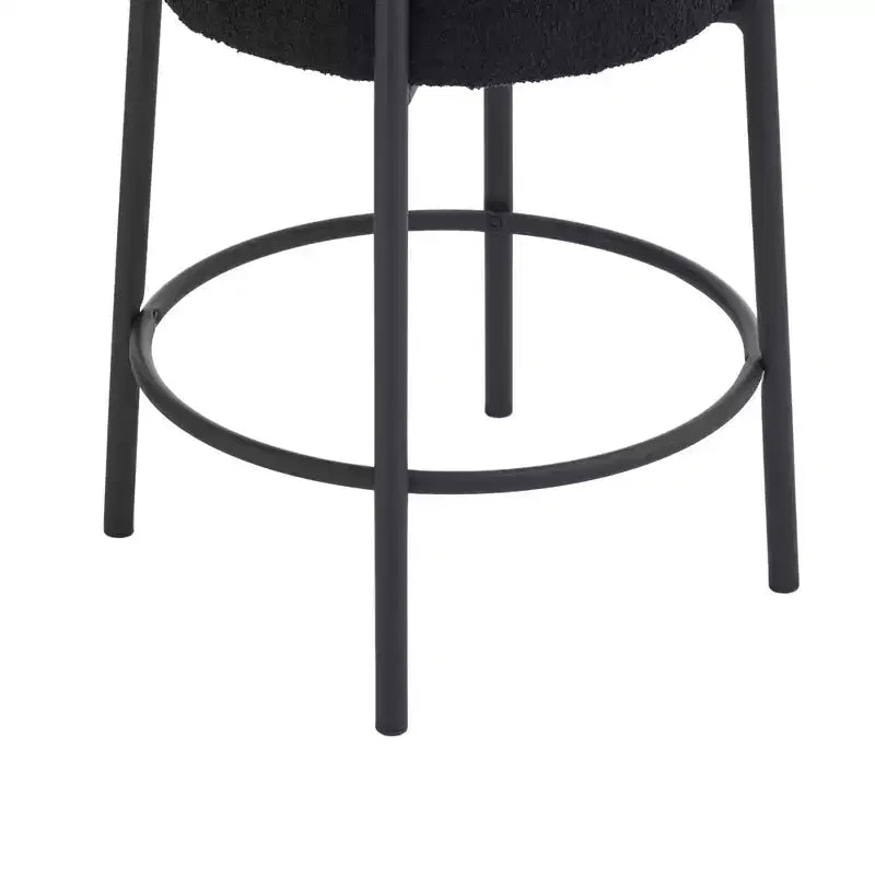 HOMLUX 24 Set di 2 sgabelli da bar rotondi, sedie da pranzo per cucina altezza bancone bianco/nero