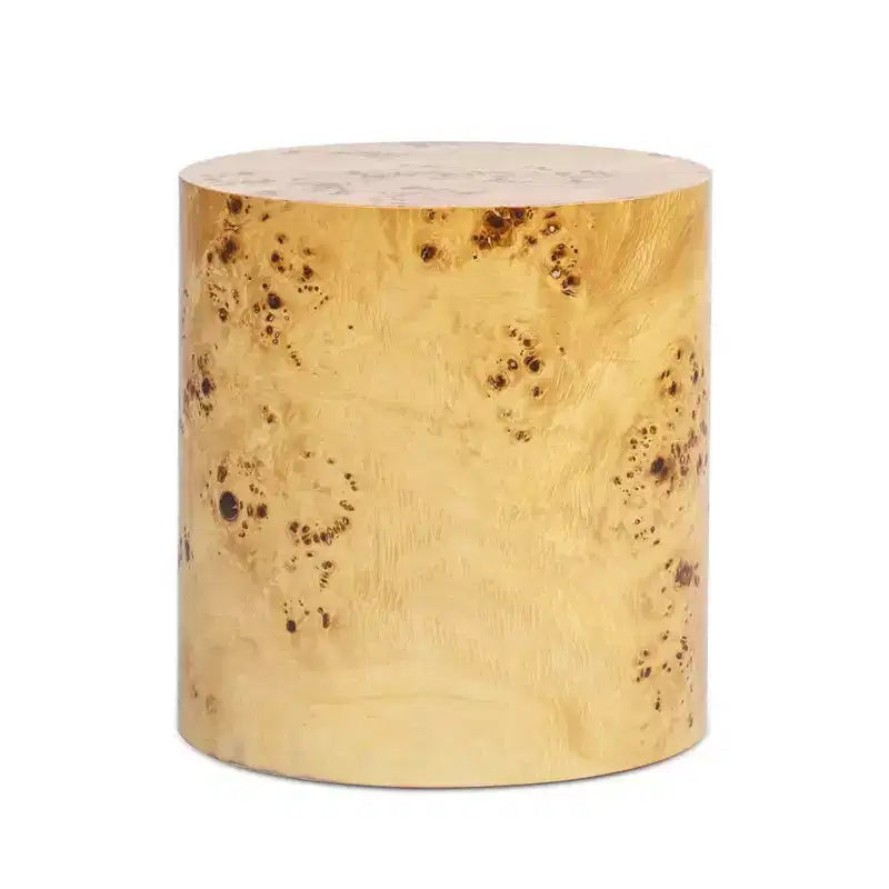 Jennifer Taylor Home Nebula 20 Accent Oval Pillar Side Table, Warm Natural Brown Burl Wood