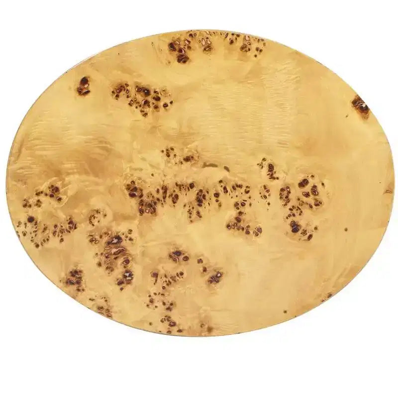 Jennifer Taylor Home Nebula 20 Tavolino da Divano/Comodino Ovale a Pilastro, Legno di Burl Marrone Caldo Naturale