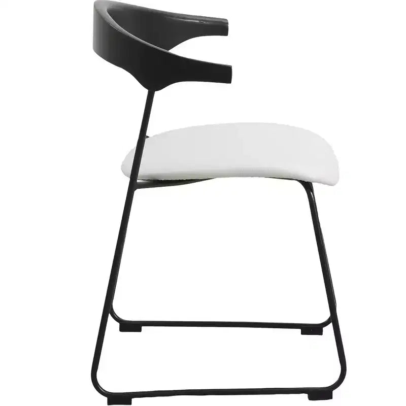 LeisureMod Lyra Series - Set di 2 sedie da pranzo moderne imbottite con sedile in pelle, schienale in faggio e gambe in ferro, per cucina moderna, sala da pranzo, casa, caffè
