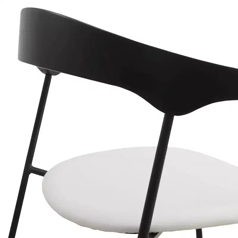 LeisureMod Lyra Series - Set di 2 sedie da pranzo moderne imbottite con sedile in pelle, schienale in faggio e gambe in ferro, per cucina moderna, sala da pranzo, casa, caffè