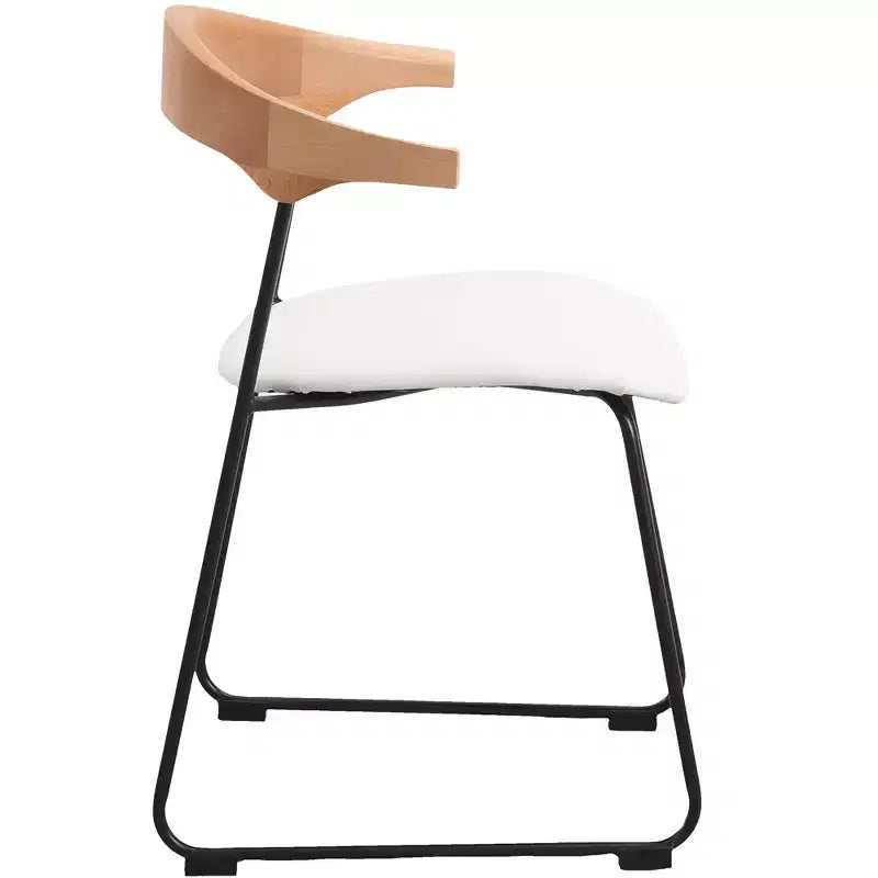 LeisureMod Lyra Series - Set di 2 sedie da pranzo moderne imbottite con sedile in pelle, schienale in faggio e gambe in ferro, per cucina moderna, sala da pranzo, casa, caffè