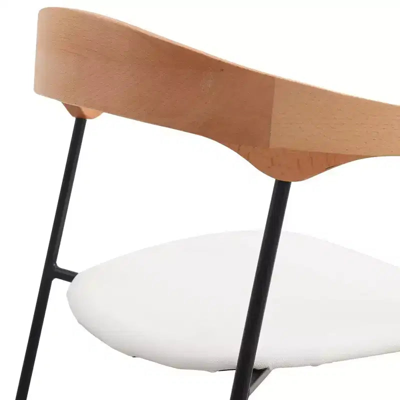 LeisureMod Lyra Series - Set di 2 sedie da pranzo moderne imbottite con sedile in pelle, schienale in faggio e gambe in ferro, per cucina moderna, sala da pranzo, casa, caffè