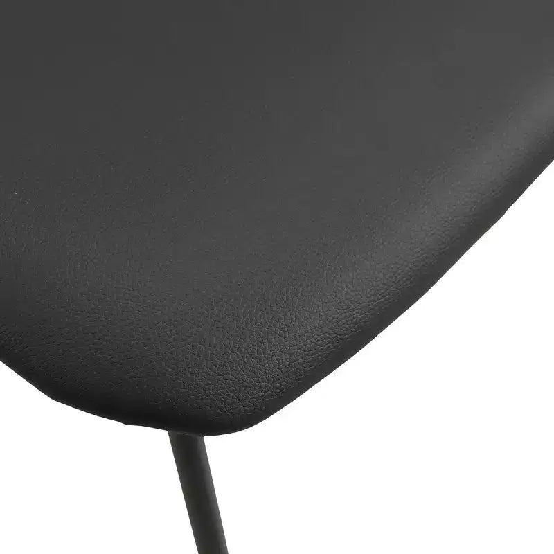 LeisureMod Lyra Series - Set di 2 sedie da pranzo moderne imbottite con sedile in pelle, schienale in faggio e gambe in ferro, per cucina moderna, sala da pranzo, casa, caffè
