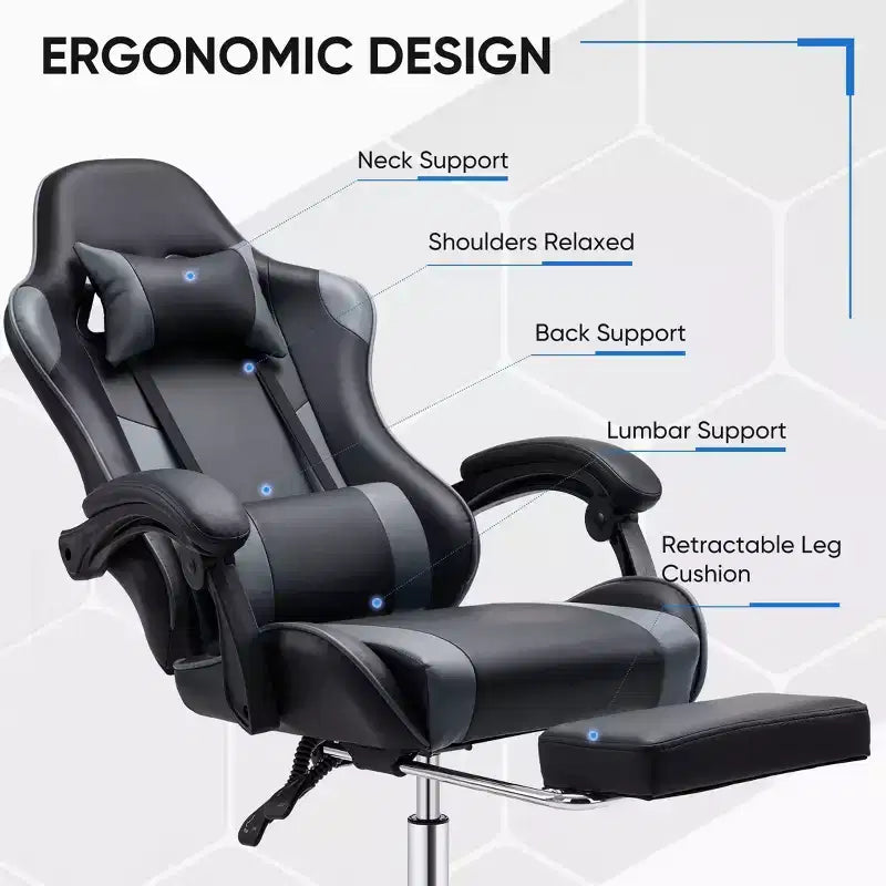 Sedia da gaming da corsa ergonomica JIONJOY con schienale alto, supporto lombare e braccioli regolabili