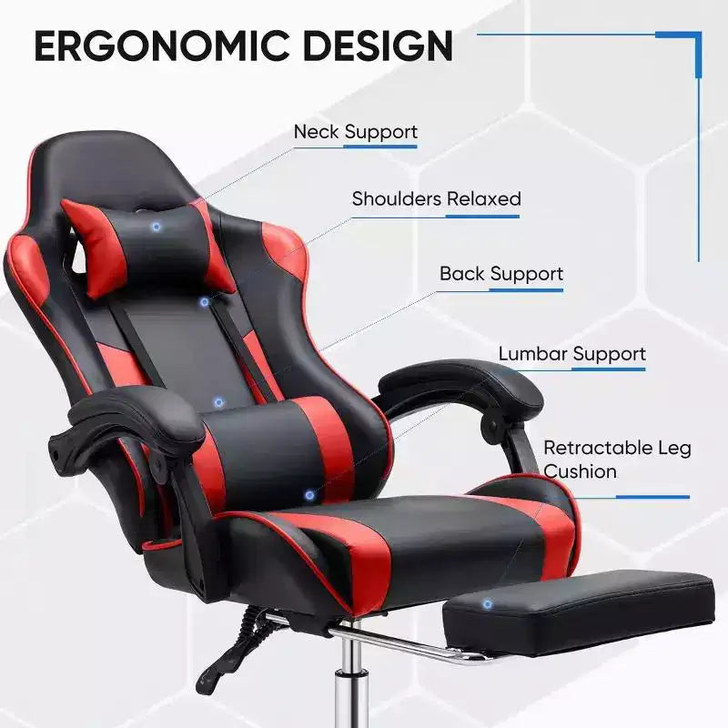 Sedia da gaming da corsa ergonomica JIONJOY con schienale alto, supporto lombare e braccioli regolabili