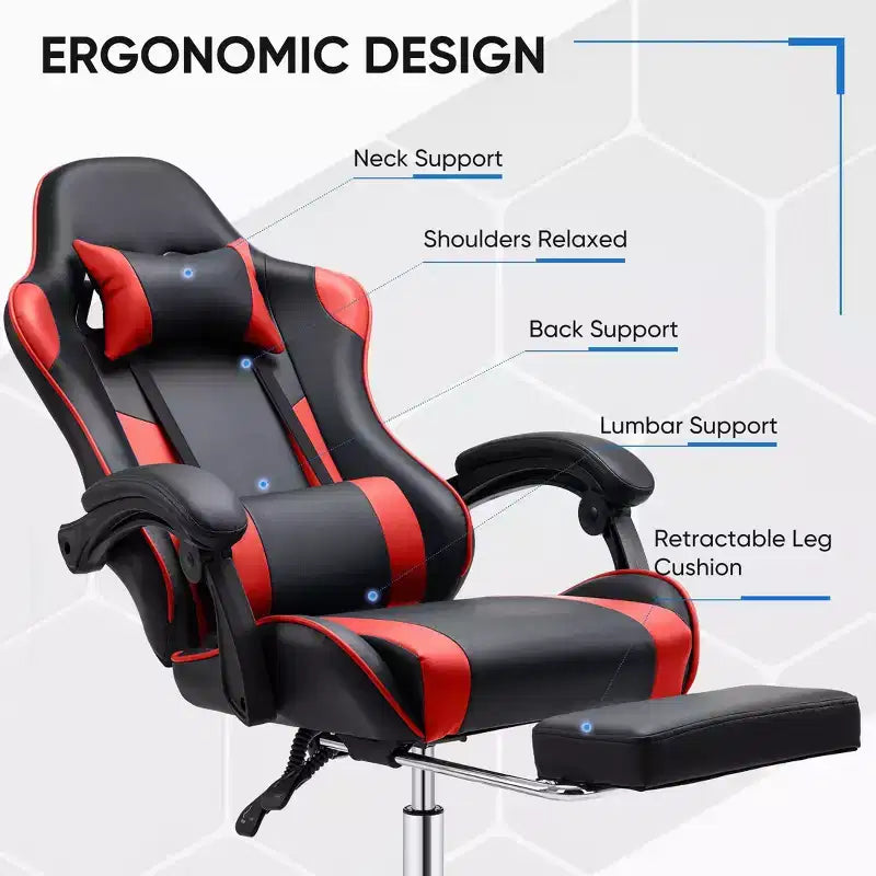 Sedia da gaming da corsa ergonomica JIONJOY con schienale alto, supporto lombare e braccioli regolabili