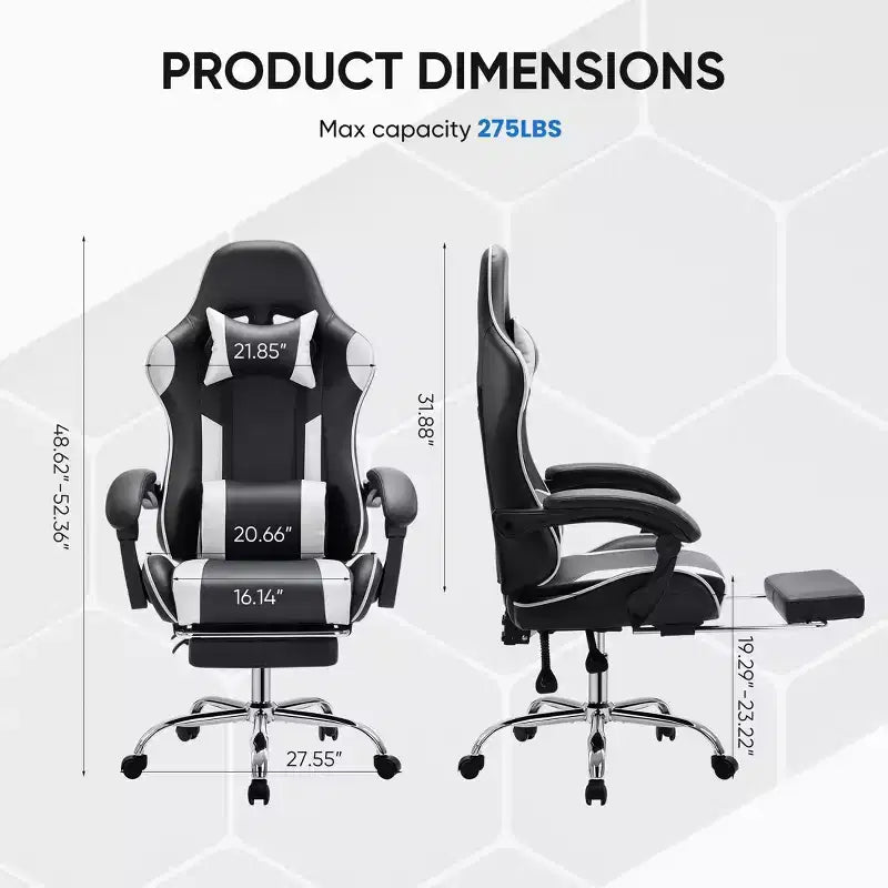 Sedia da gaming da corsa ergonomica JIONJOY con schienale alto, supporto lombare e braccioli regolabili