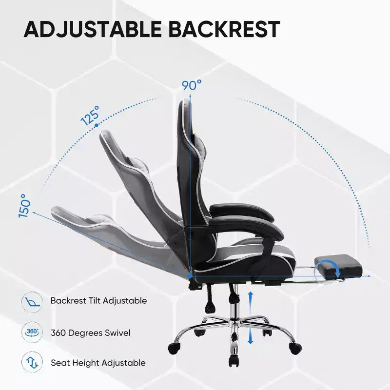 Sedia da gaming da corsa ergonomica JIONJOY con schienale alto, supporto lombare e braccioli regolabili