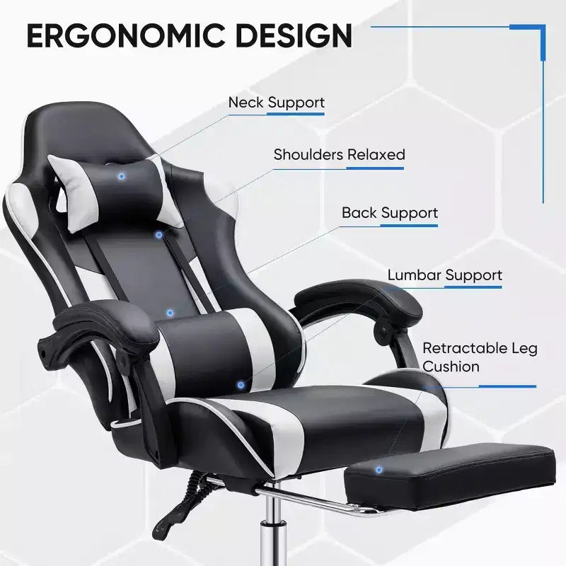 Sedia da gaming da corsa ergonomica JIONJOY con schienale alto, supporto lombare e braccioli regolabili
