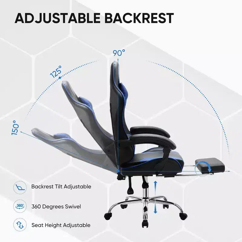 Sedia da gaming da corsa ergonomica JIONJOY con schienale alto, supporto lombare e braccioli regolabili