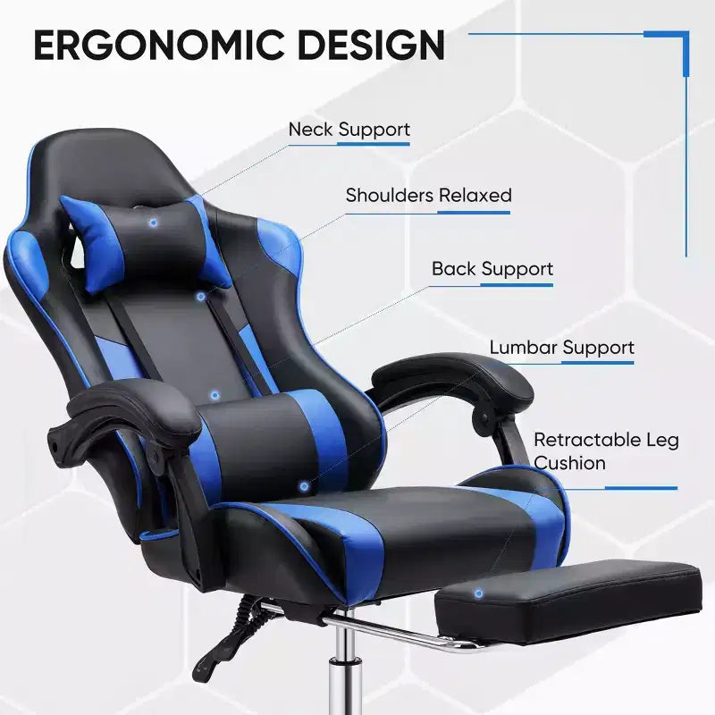 Sedia da gaming da corsa ergonomica JIONJOY con schienale alto, supporto lombare e braccioli regolabili