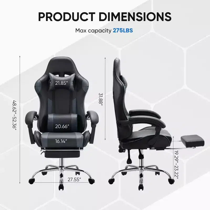 Sedia da gaming da corsa ergonomica JIONJOY con schienale alto, supporto lombare e braccioli regolabili