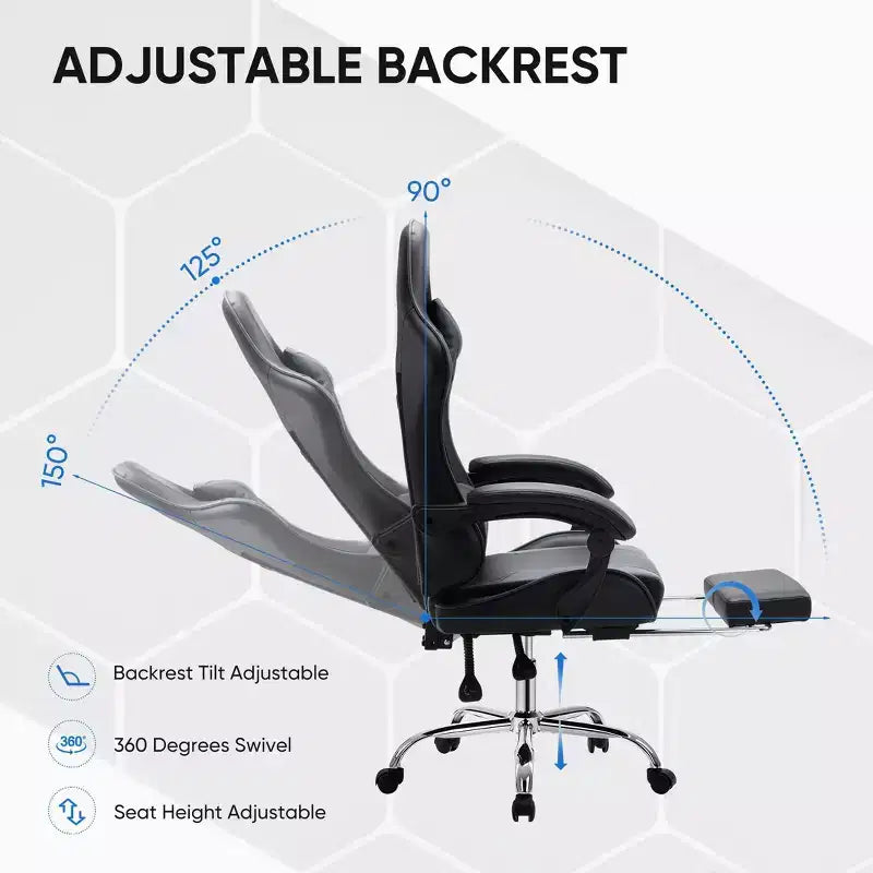 Sedia da gaming da corsa ergonomica JIONJOY con schienale alto, supporto lombare e braccioli regolabili